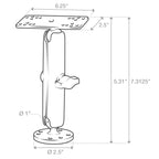 RAM-B-111U-C:RAM-B-111U-C_1:RAM® Universal Marine Electronic Mount - B Size Long
