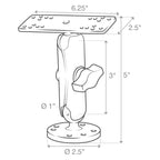 RAM-B-111U:RAM-B-111U_1:RAM® Universal Marine Electronic Mount - B Size Medium