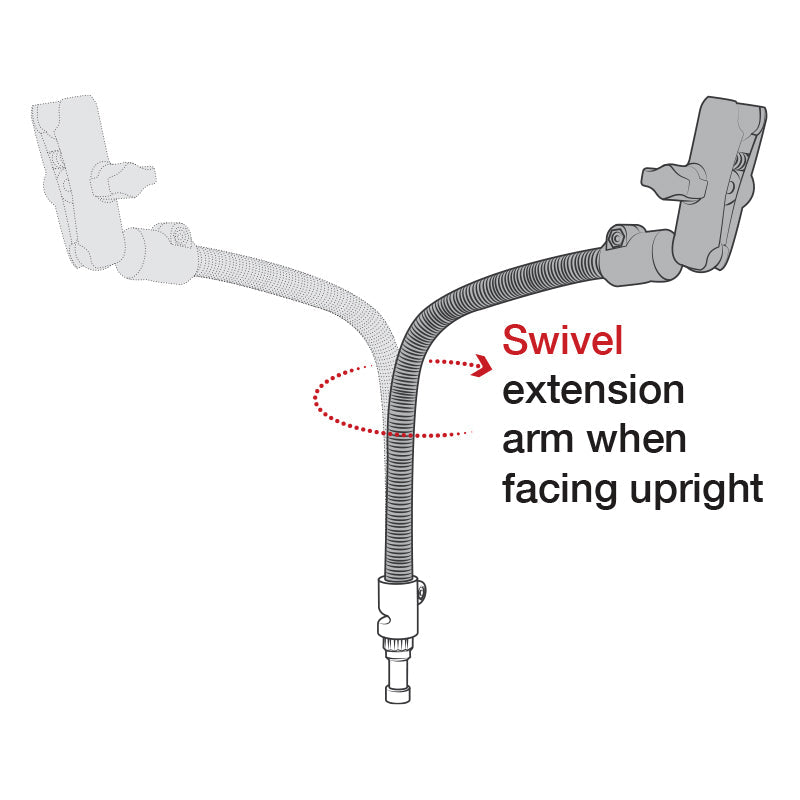 RAM-B-114P-18-201U:RAM-B-114P-18-201U_1:RAM® Quick Release 18" Arm Extension for Wheelchairs