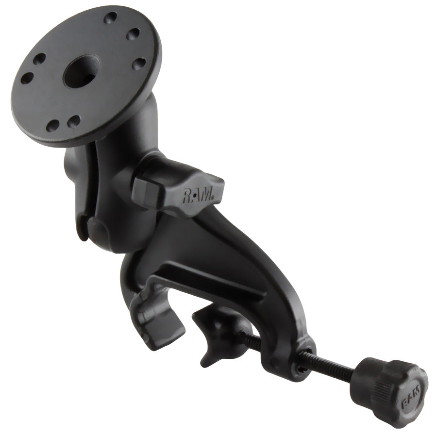 RAM-B-121-A-202:RAM-B-121-A-202_1:RAM® Double Ball Yoke Clamp Mount with Round Plate - Short