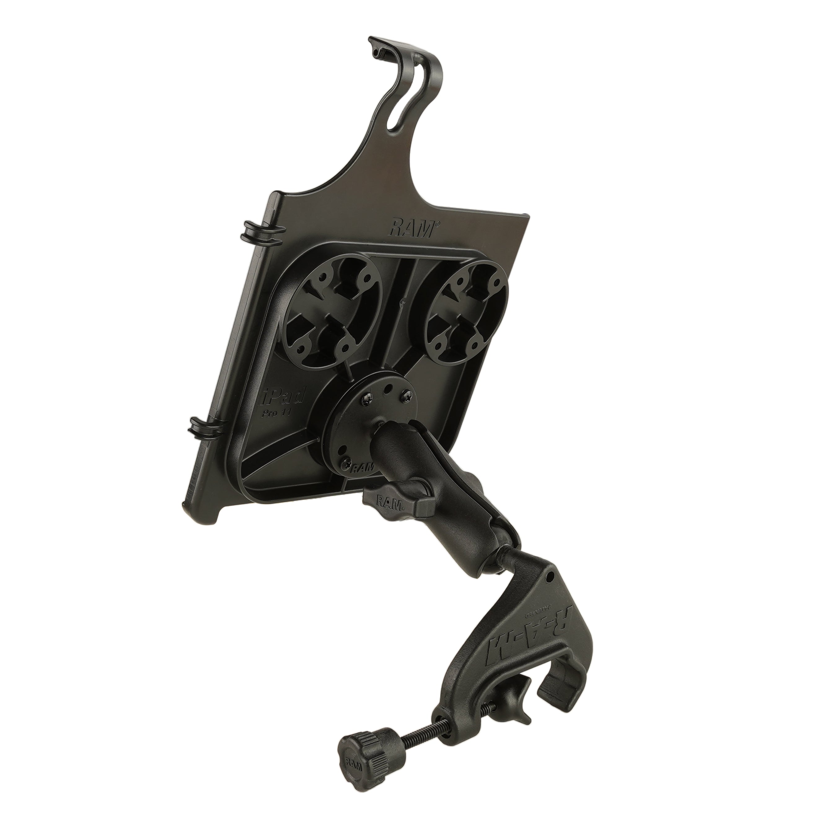 RAM-B-121-AP23U:RAM-B-121-AP23U_1:RAM® Yoke Clamp Mount for iPad Pro 11" 1-4 Gen, Air 4, 5 & 11" (M2 & M3)