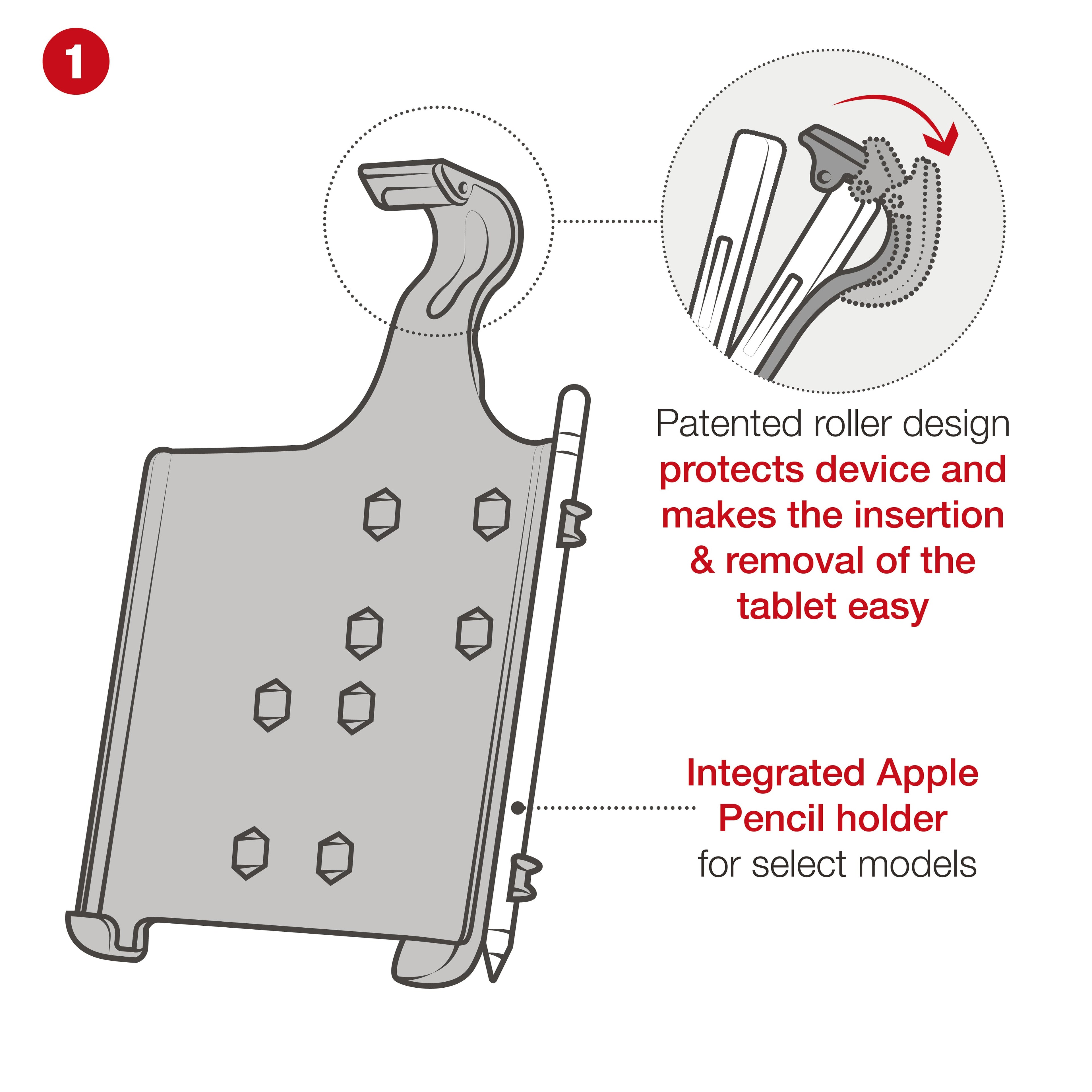 RAM-B-121-AP36U:RAM-B-121-AP36U_1:RAM® Yoke Clamp Mount for Apple iPad mini (A17 Pro) & mini 6