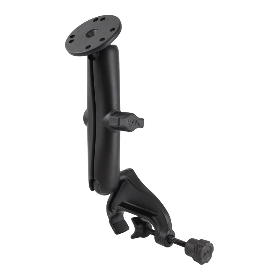 RAM-B-121U-C:RAM-B-121U-C_1:RAM® Double Ball Yoke Clamp Mount with Round Plate - Long