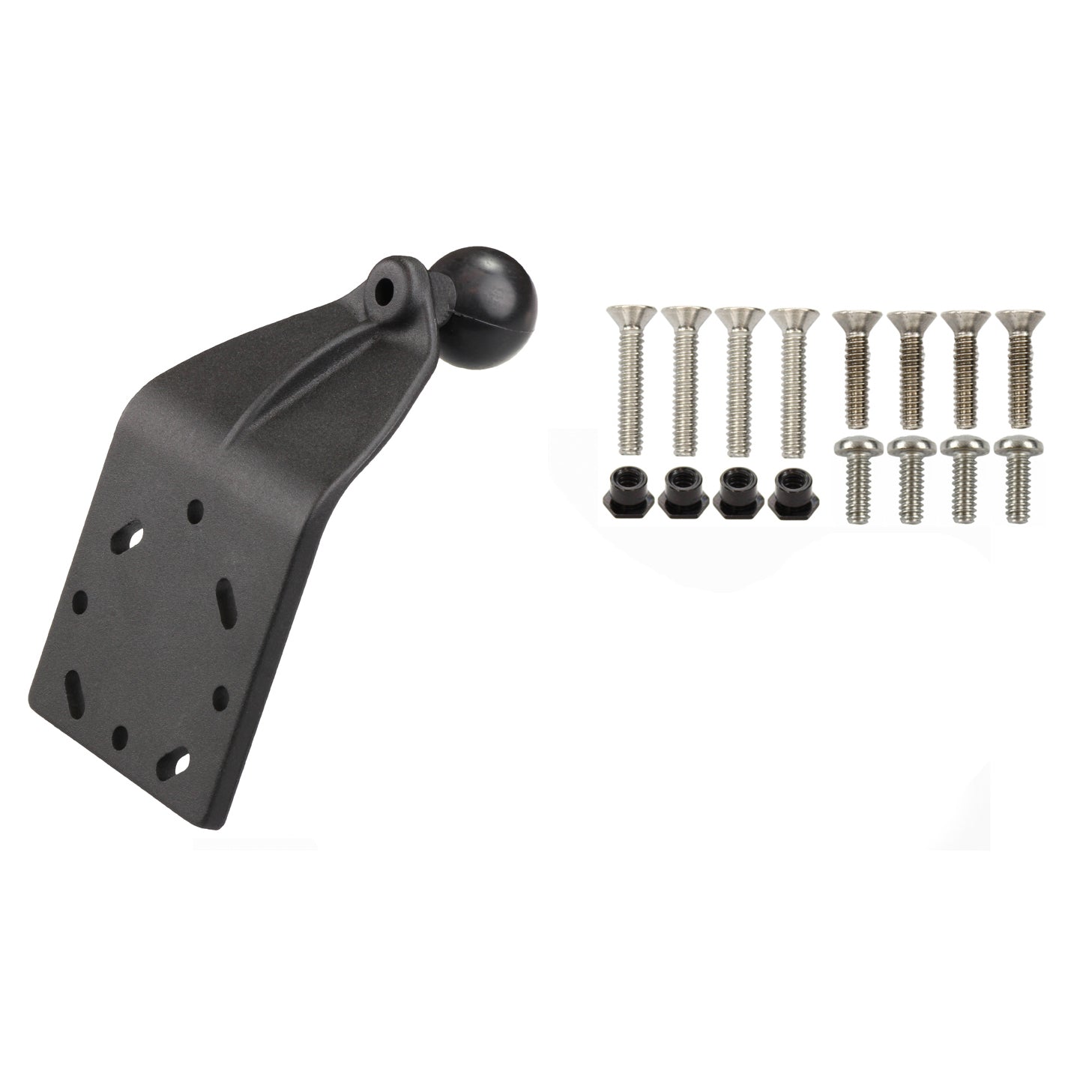 RAM-B-125B-G1U:RAM-B-125B-G1U_1:RAM® Curved Extension Base with Ball & Mounting Hardware