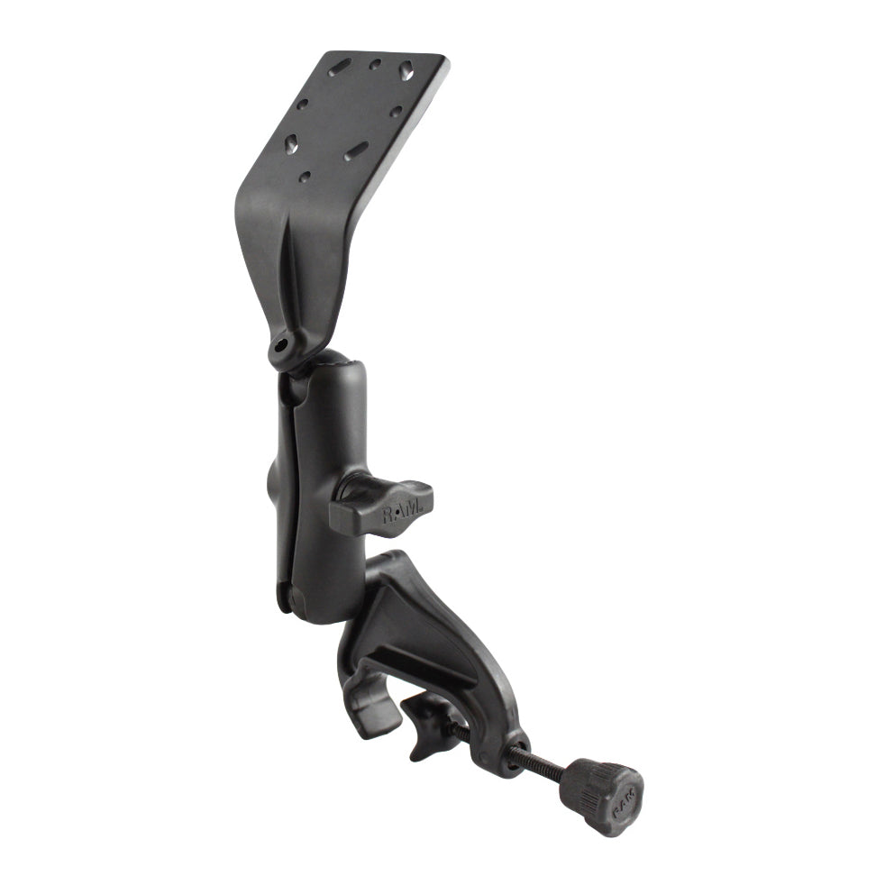 RAM-B-125U:RAM-B-125U_1:RAM® Double Ball Yoke Clamp Mount with Angled Extension Plate - Medium