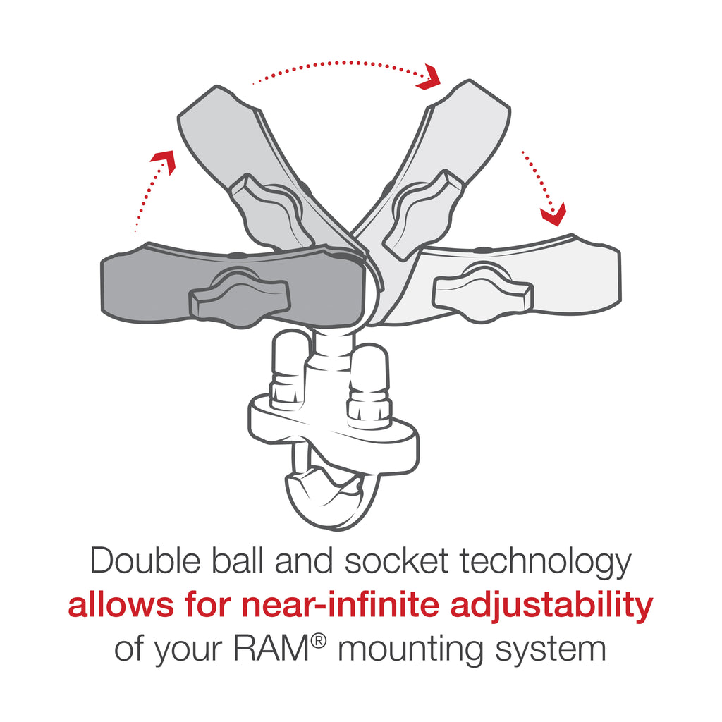 RAM-B-132RU:RAM-B-132RU_1:RAM® Level Cup 16oz Drink Holder with U-Bolt Base - .5" - 1.25" Rails