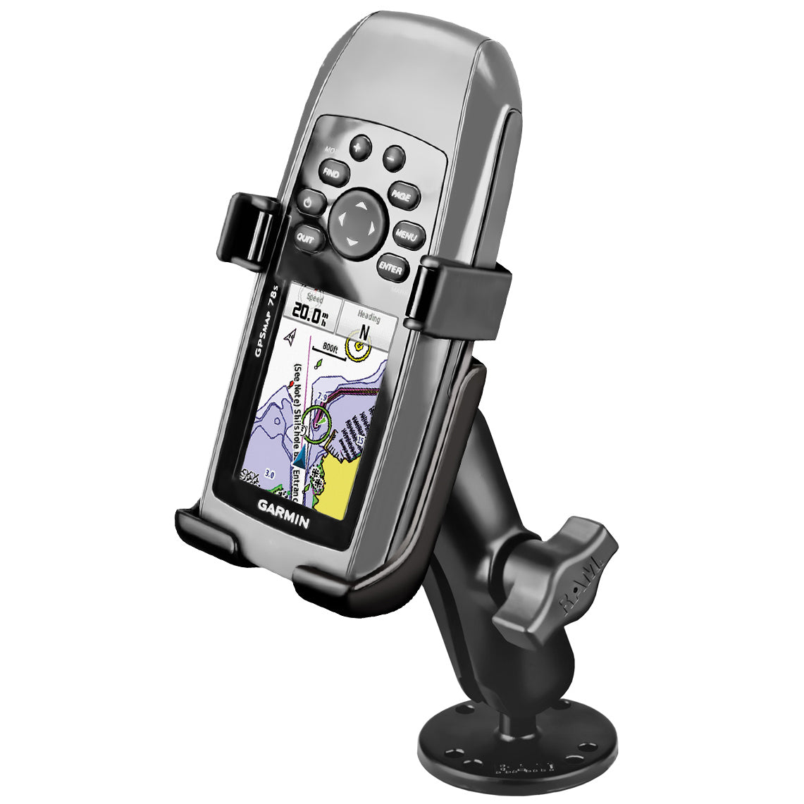 RAM-B-138-GA40:RAM-B-138-GA40_1:RAM® Drill-Down Mount for Garmin GPSMAP 73, 78, 78S, 78SC