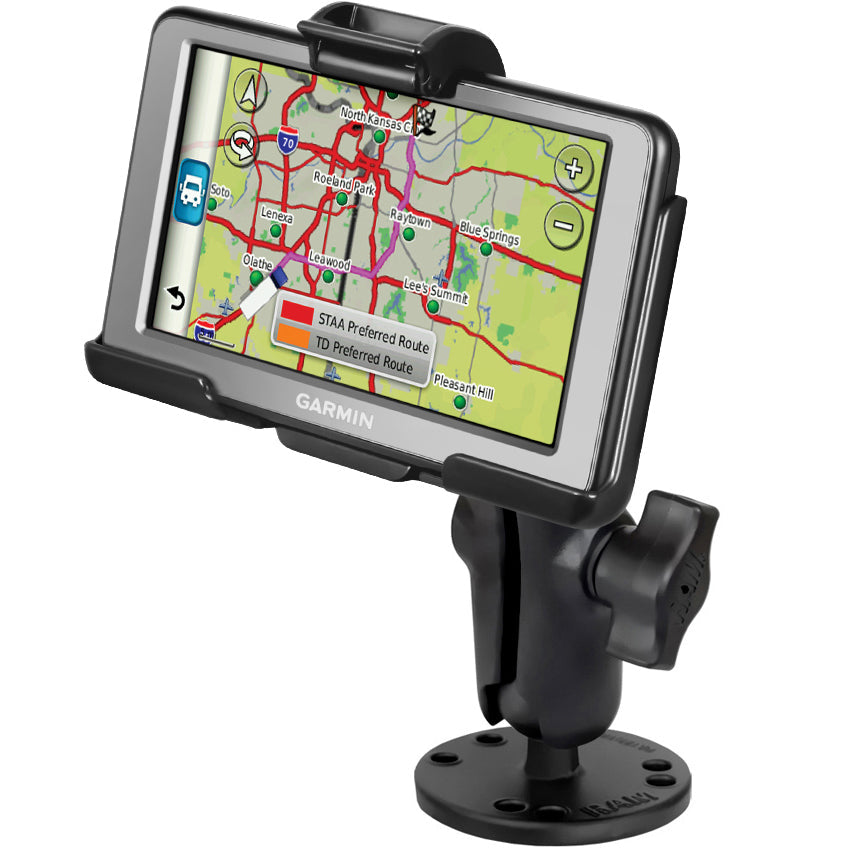 RAM-B-138-GA43U:RAM-B-138-GA43U_1:RAM® EZ-Roll'r™ Drill-Down Mount for Garmin dezl™ 560LMT & 560LT