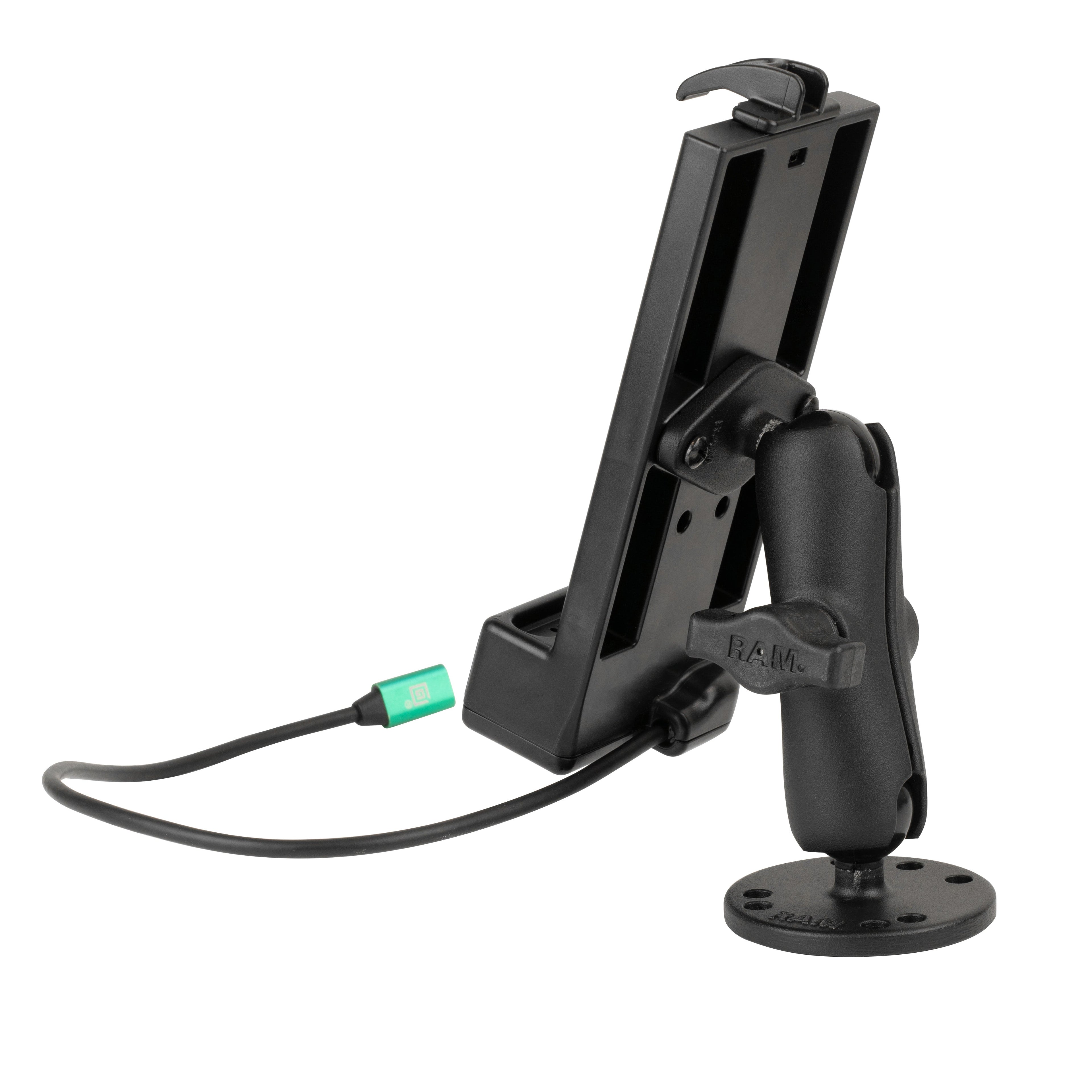 RAM-B-138-GDS-DOCK-V1CPU:RAM-B-138-GDS-DOCK-V1CPU_1:GDS® Powered USB-C 2.0 Phone Dock with Drill-Down Double Ball Mount