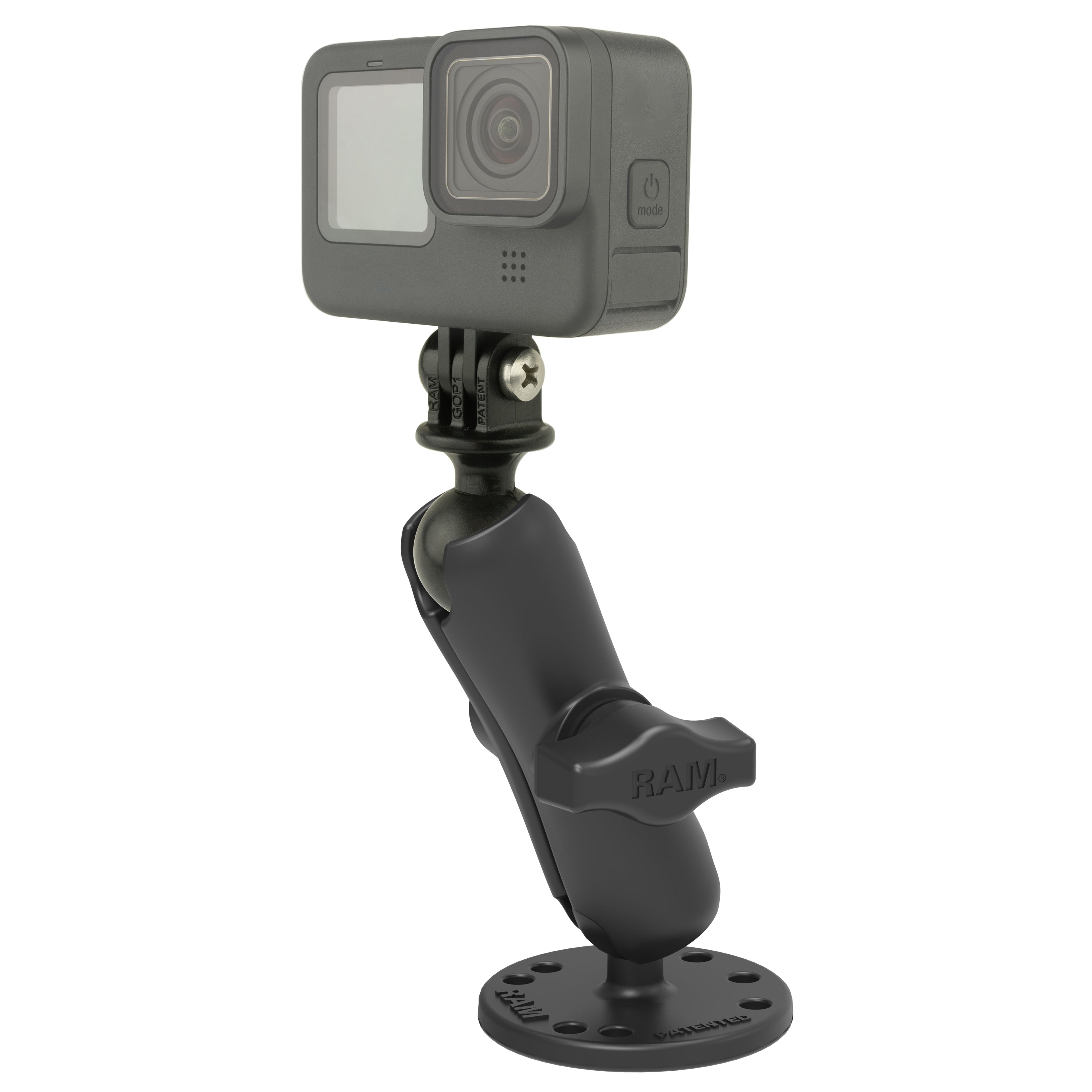 RAM-B-138-GOP1U:RAM-B-138-GOP1U_1:RAM® Drill-Down Mount with Universal Action Camera Adapter