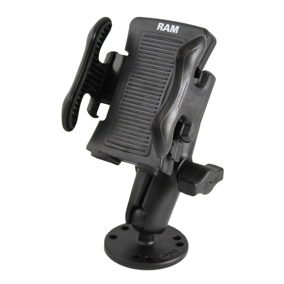 RAM-B-138-UN5U:RAM-B-138-UN5U_1:RAM® Drill-Down Mount with Spring-Loaded Phone Holder