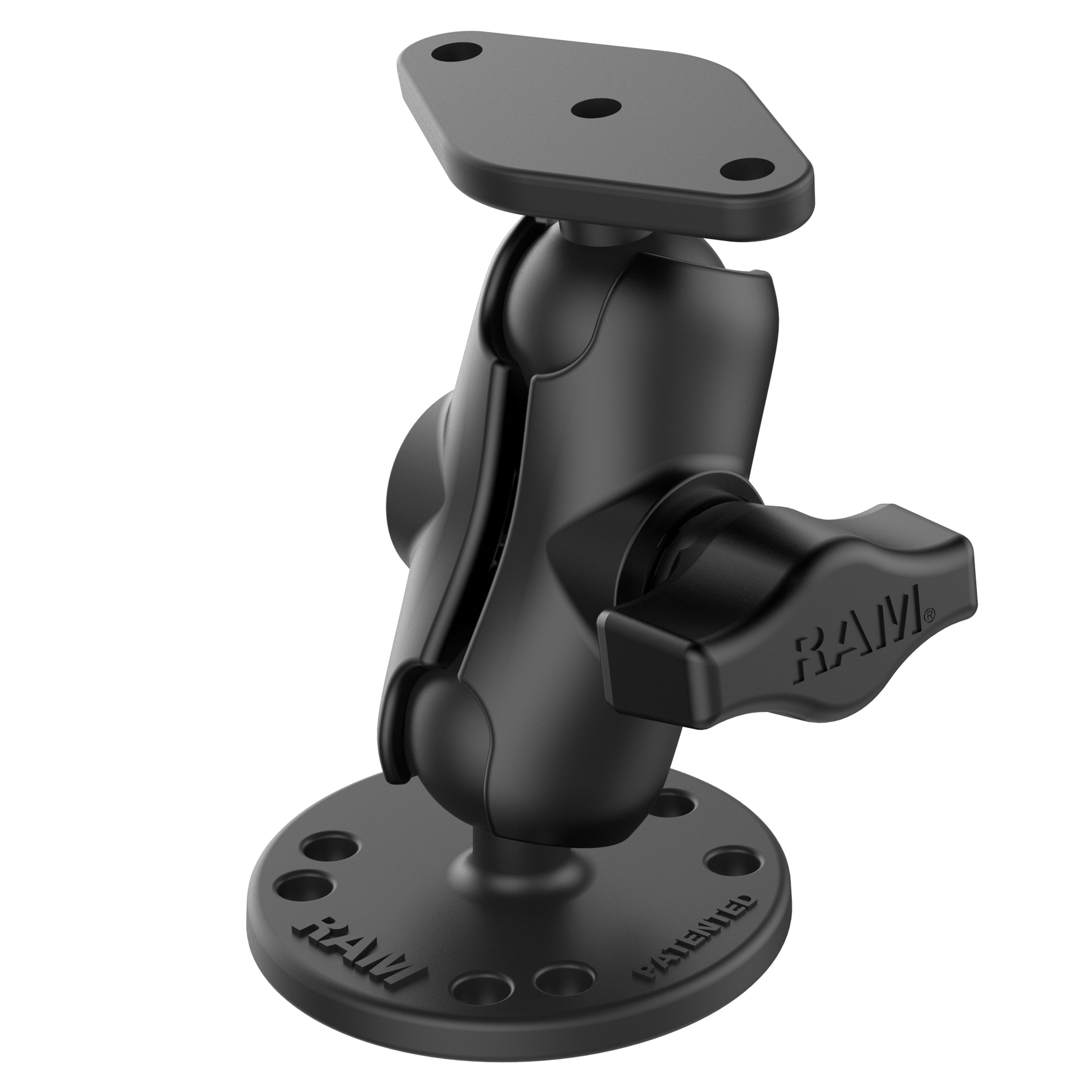 RAM-B-138U-A:RAM-B-138U-A_1:RAM® Double Ball Drill-Down Mount with Diamond Plate - Short