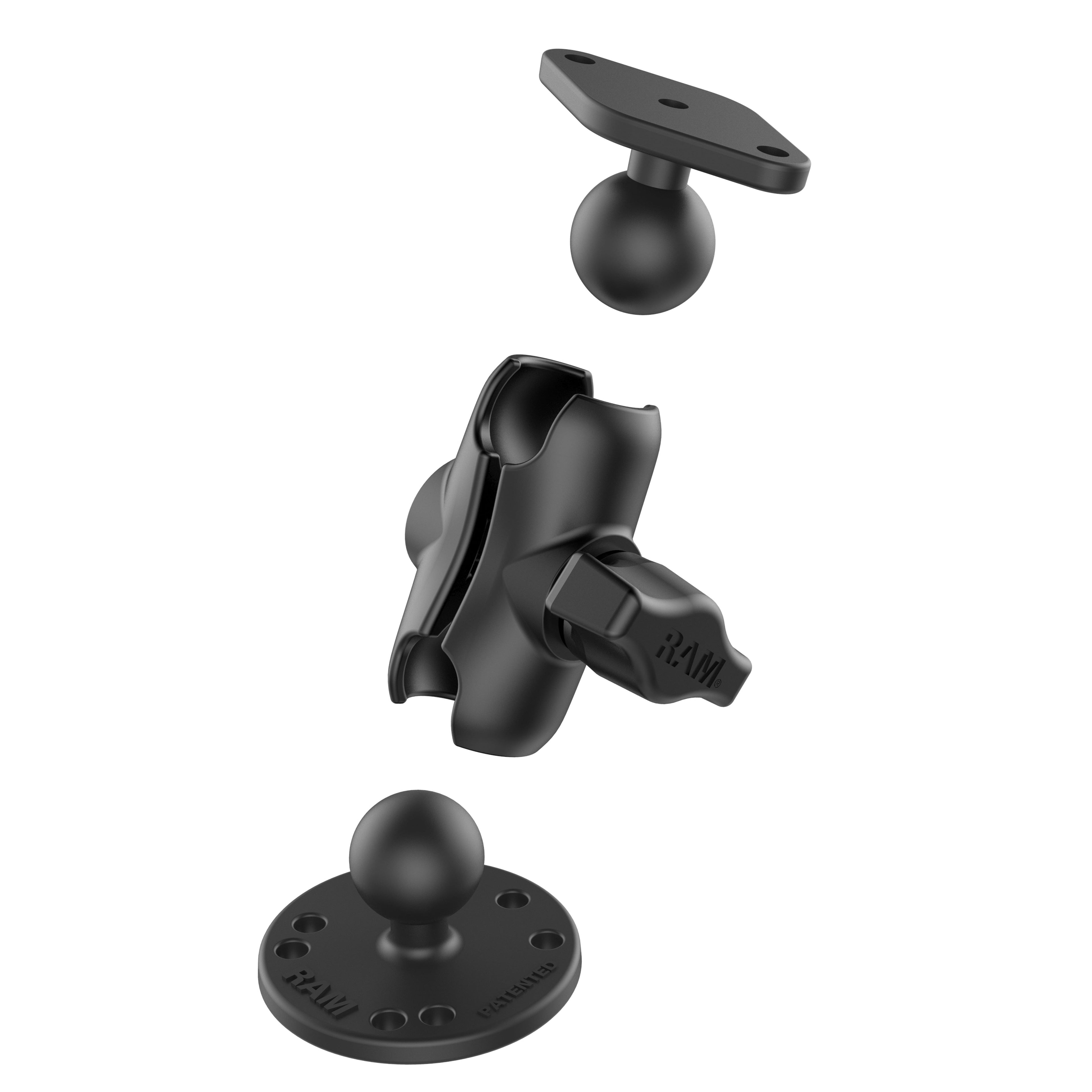 RAM-B-138U-A:RAM-B-138U-A_1:RAM® Double Ball Drill-Down Mount with Diamond Plate - Short