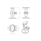 RAM-B-138U-A:RAM-B-138U-A_1:RAM® Double Ball Drill-Down Mount with Diamond Plate - Short