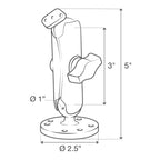 RAM-B-138U:RAM-B-138U_1:RAM® Double Ball Drill-Down Mount with Diamond Plate - Medium