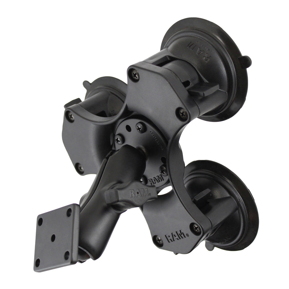 RAM-B-139U-224:RAM-B-139U-224_1:RAM® Twist-Lock™ Triple Suction Cup Mount with Rectangle AMPS Plate
