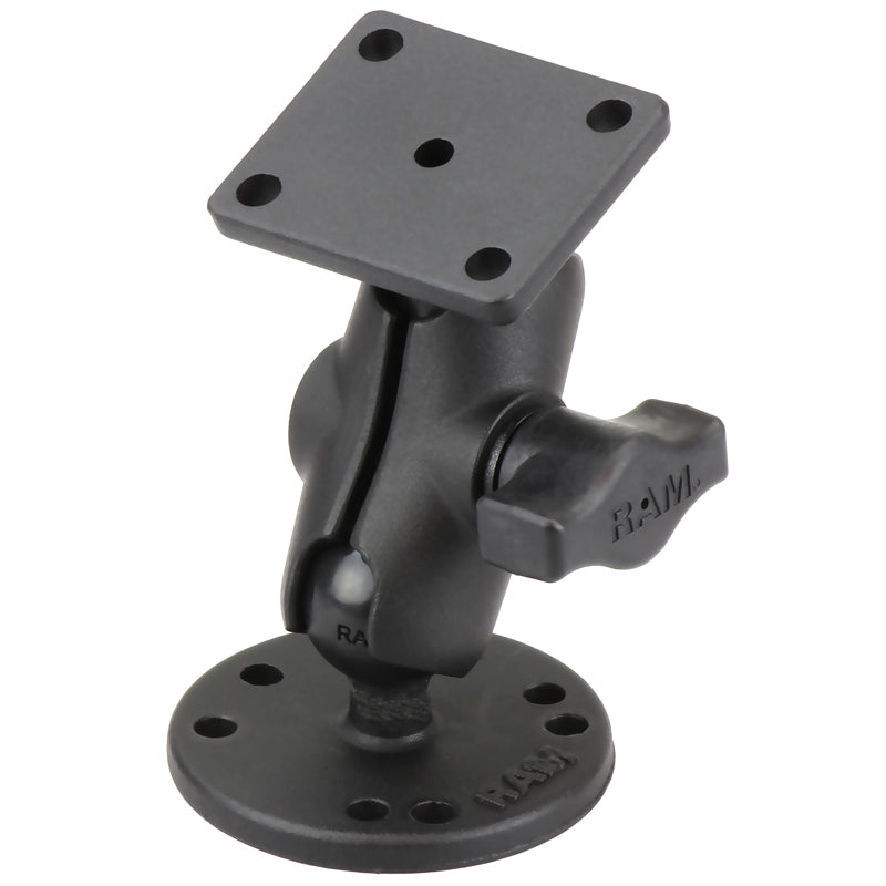 RAM-B-139U-A:RAM-B-139U-A_1:RAM® Drill-Down Double Ball Mount with Rectangle AMPS Plate - Short