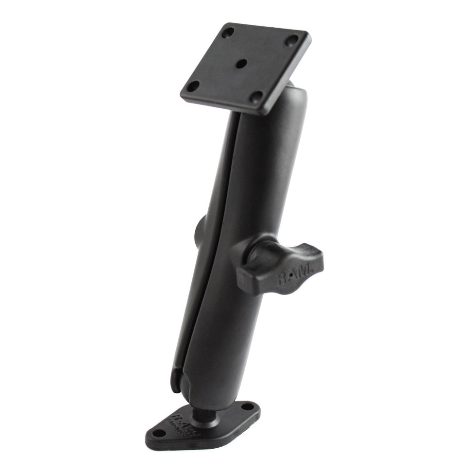 RAM-B-140U-C:RAM-B-140U-C_1:RAM® Double Ball Mount with 2-Hole & 4-Hole AMPS Plates - Long