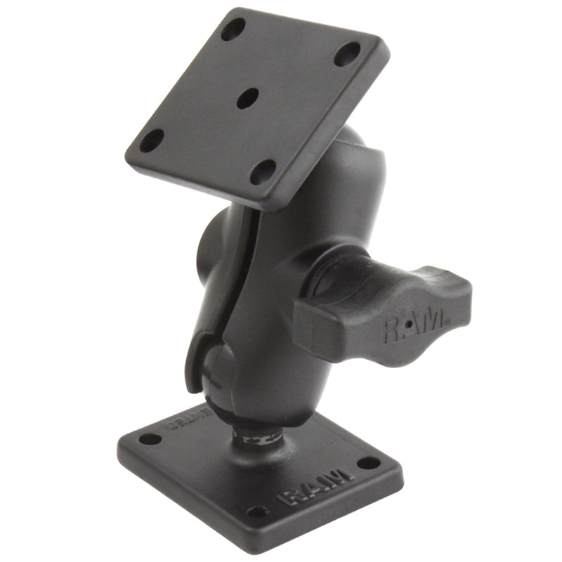 RAM-B-141U-A:RAM-B-141U-A_1:RAM® Drill-Down Double Ball Mount with Rectangle AMPS Plates - Short