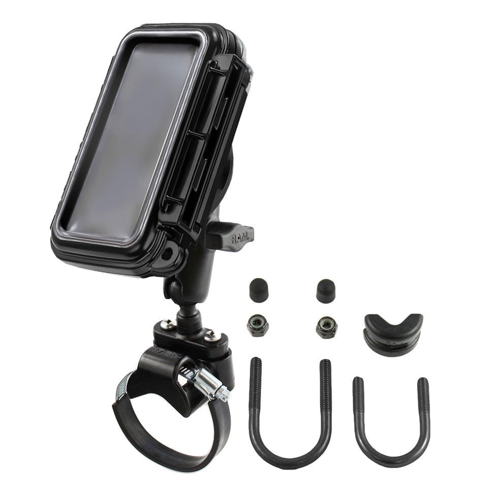 RAM-B-149Z-2-AQ2:RAM-B-149Z-2-AQ2_1:RAM® Aqua Box® ATV/UTV Rail Mount for Medium Devices