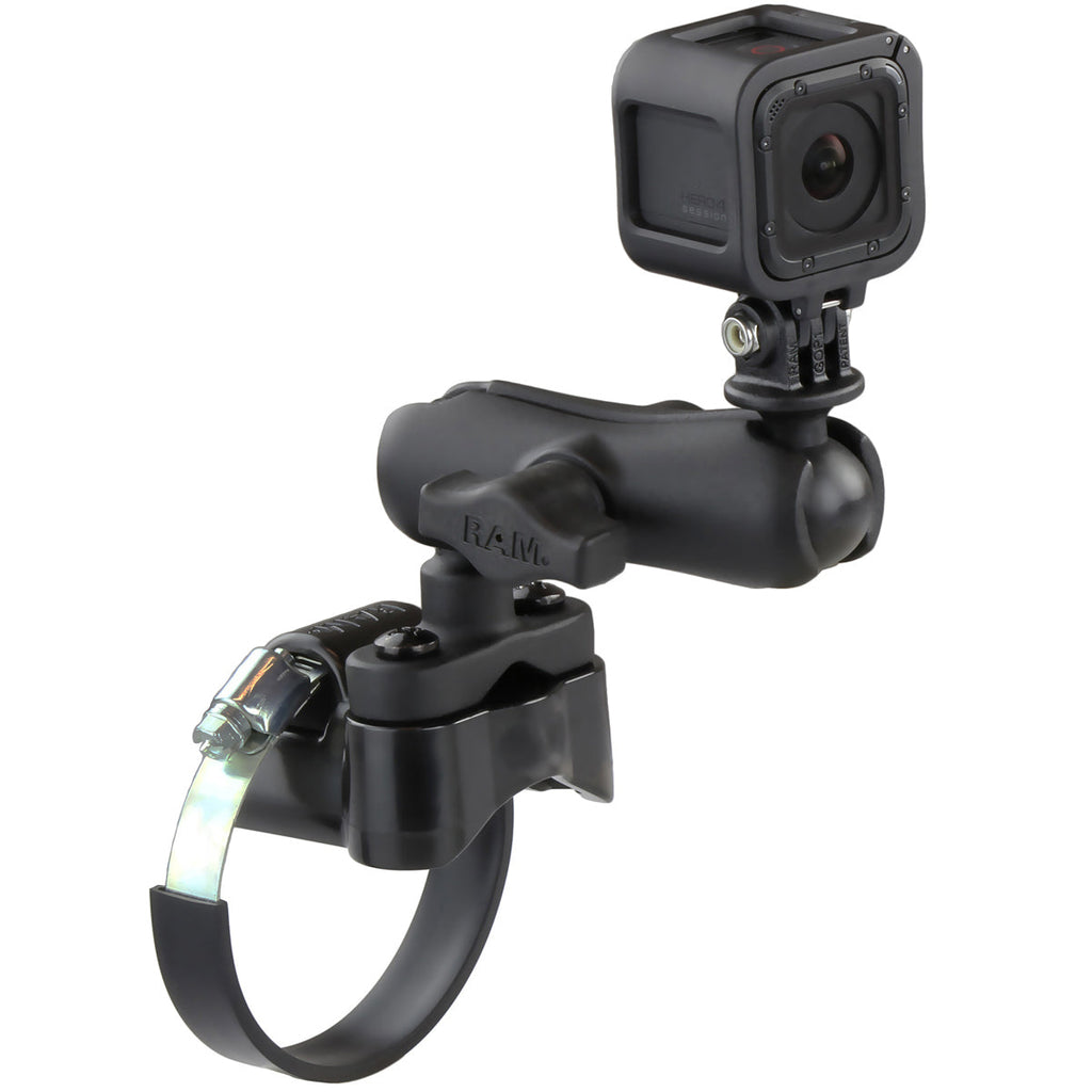 RAM-B-149Z-2-GOP1U:RAM-B-149Z-2-GOP1U_1:RAM® ATV/UTV Handlebar U-Bolt Mount with Action Camera Adapter