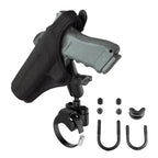 RAM-B-149Z-2-GUN1U:RAM-B-149Z-2-GUN1U_1:RAM® ATV/UTV Double Ball Rail Mount with Gun Holster Clip
