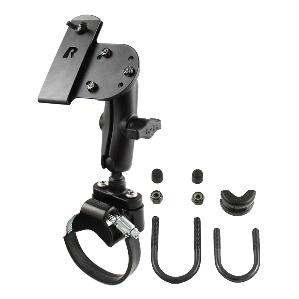 RAM-B-149Z-2-GUN1U:RAM-B-149Z-2-GUN1U_1:RAM® ATV/UTV Double Ball Rail Mount with Gun Holster Clip