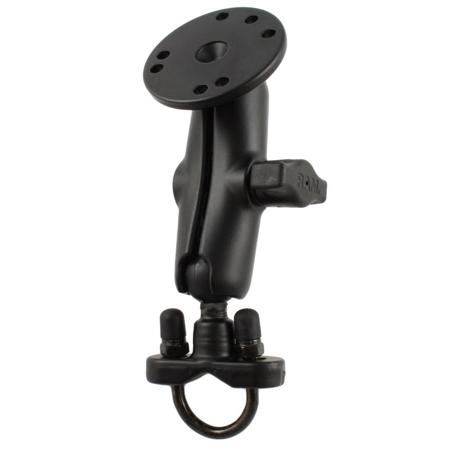 RAM-B-149Z-202U:RAM-B-149Z-202U_1:RAM® Handlebar U-Bolt Double Ball Mount with Round Plate - B Size Medium