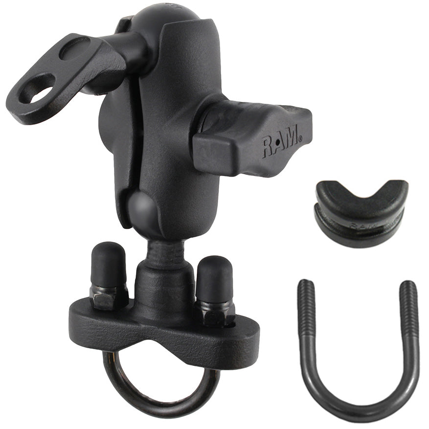 RAM-B-149Z-A-272U:RAM-B-149Z-A-272U_1:RAM® Handlebar U-Bolt Double Ball Mount with 9mm Hole - Short