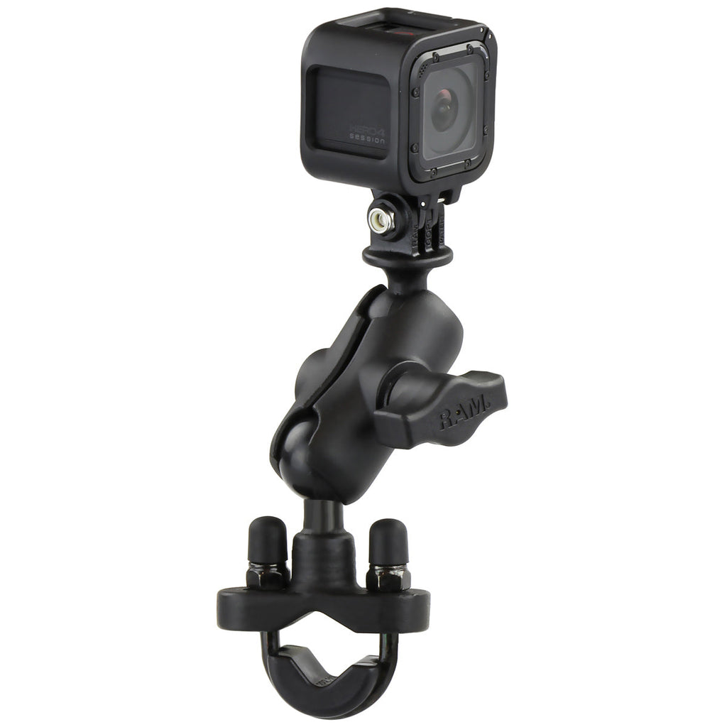 RAM-B-149Z-A-GOP1U:RAM-B-149Z-A-GOP1U_1:RAM® U-Bolt Double Ball Mount with Action Camera Adapter - Short