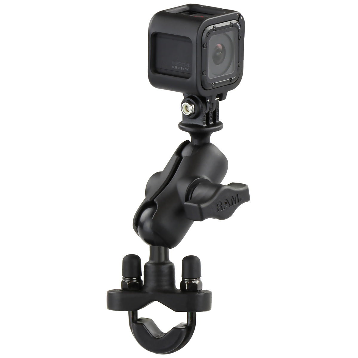 RAM-B-149Z-A-GOP1U:RAM-B-149Z-A-GOP1U_1:RAM® U-Bolt Double Ball Mount with Action Camera Adapter - Short