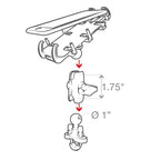 RAM-B-149Z-A-PD3U:RAM-B-149Z-A-PD3U_1:RAM® Quick-Grip™ Phone Mount with Handlebar U-Bolt Base - Short