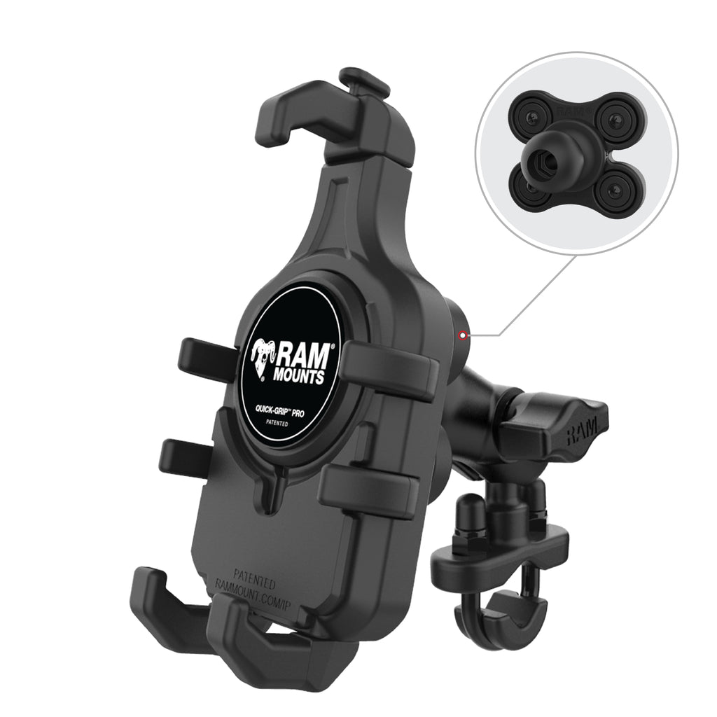 RAM-B-149Z-A-PD5VU:RAM-B-149Z-A-PD5VU_1:RAM® Quick-Grip™ Pro Vibration Damping Phone Mount with U-Bolt Base
