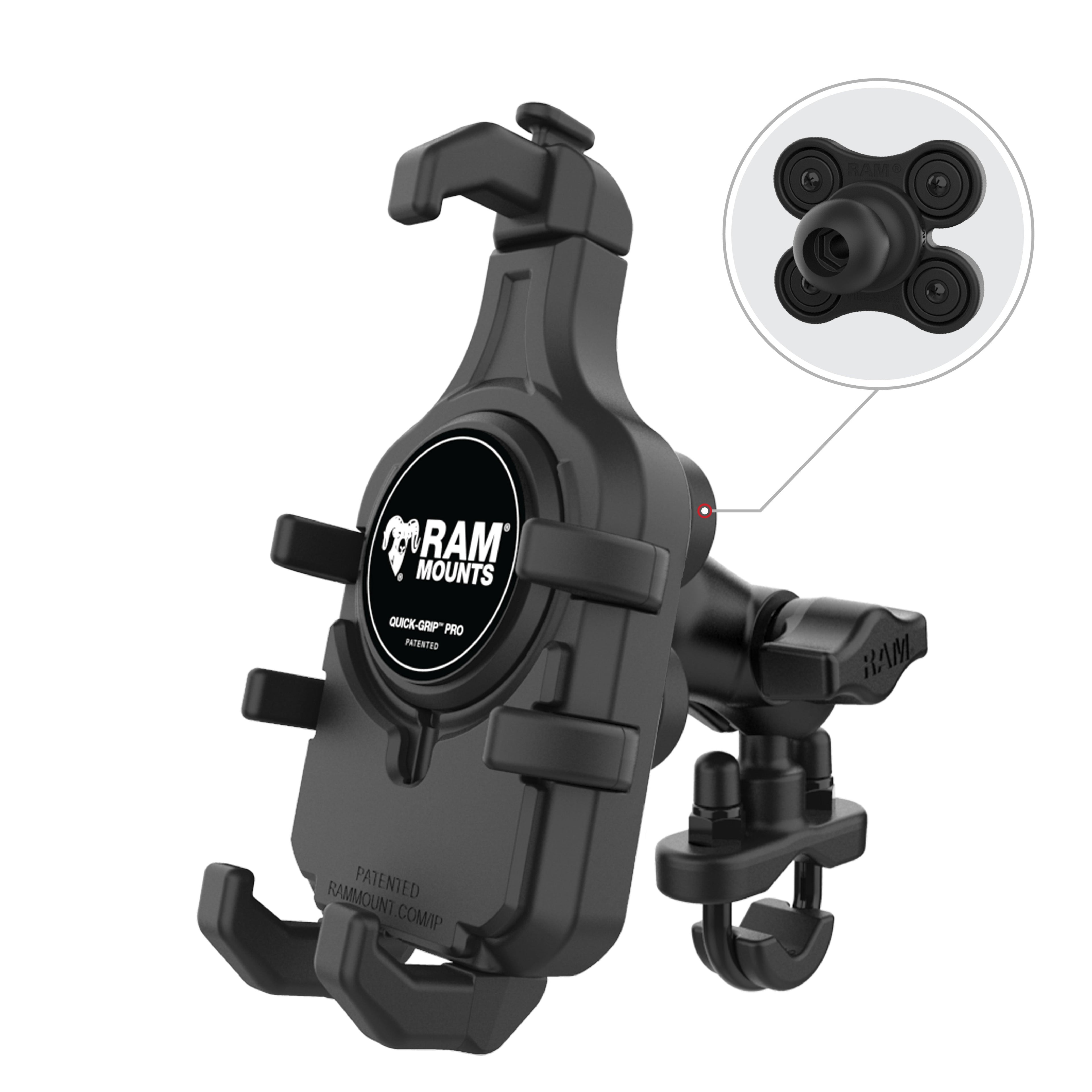 RAM-B-149Z-A-PD5VU:RAM-B-149Z-A-PD5VU_1:RAM® Quick-Grip™ Pro Vibration Damping Phone Mount with U-Bolt Base