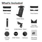 RAM-B-149Z-A-PD7U:RAM-B-149Z-A-PD7U_1:RAM® Quick-Grip™ Pro XL Phone Mount with Handlebar U-Bolt Base - Short