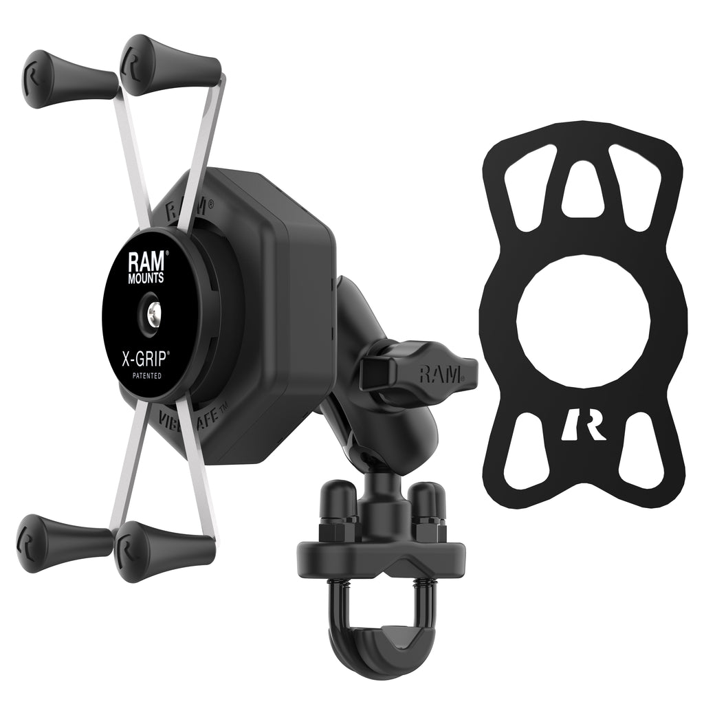 RAM-B-149Z-A-UN10-462:RAM-B-149Z-A-UN10-462_1:RAM® X-Grip® Large Phone Mount with Vibe-Safe™ & U-Bolt Base - Short
