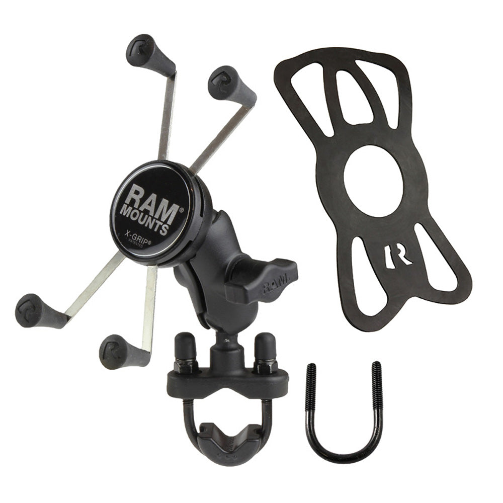 RAM-B-149Z-A-UN10U:RAM-B-149Z-A-UN10U_1:RAM® X-Grip® Large Phone Mount with Handlebar U-Bolt Base - Short