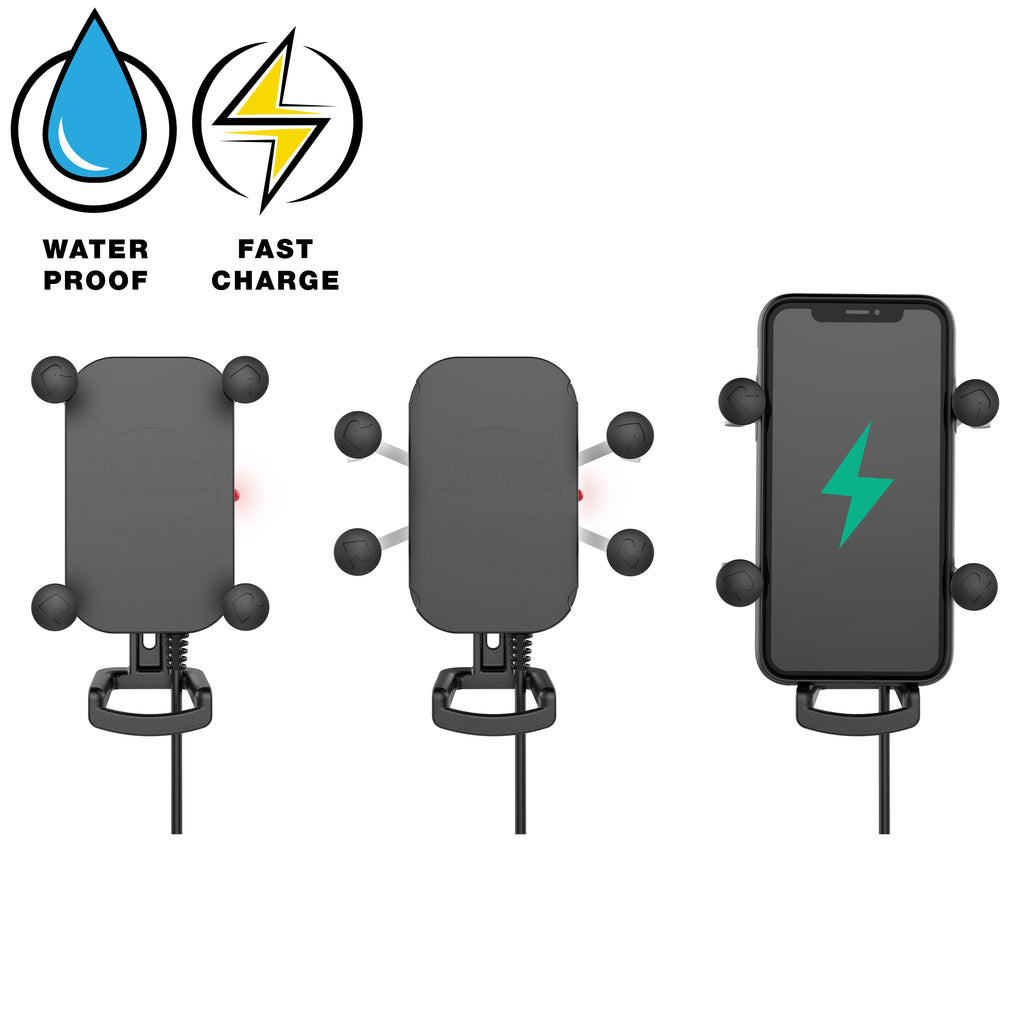 RAM-B-149Z-A-UN12W-V7M-1:RAM-B-149Z-A-UN12W-V7M-1_1:RAM® Tough-Charge™ 15W Waterproof Wireless Charging Motorcycle Mount