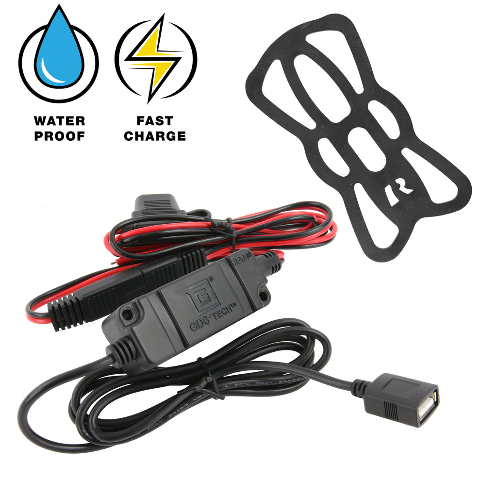 RAM-B-149Z-A-UN12W-V7M-1:RAM-B-149Z-A-UN12W-V7M-1_1:RAM® Tough-Charge™ 15W Waterproof Wireless Charging Motorcycle Mount