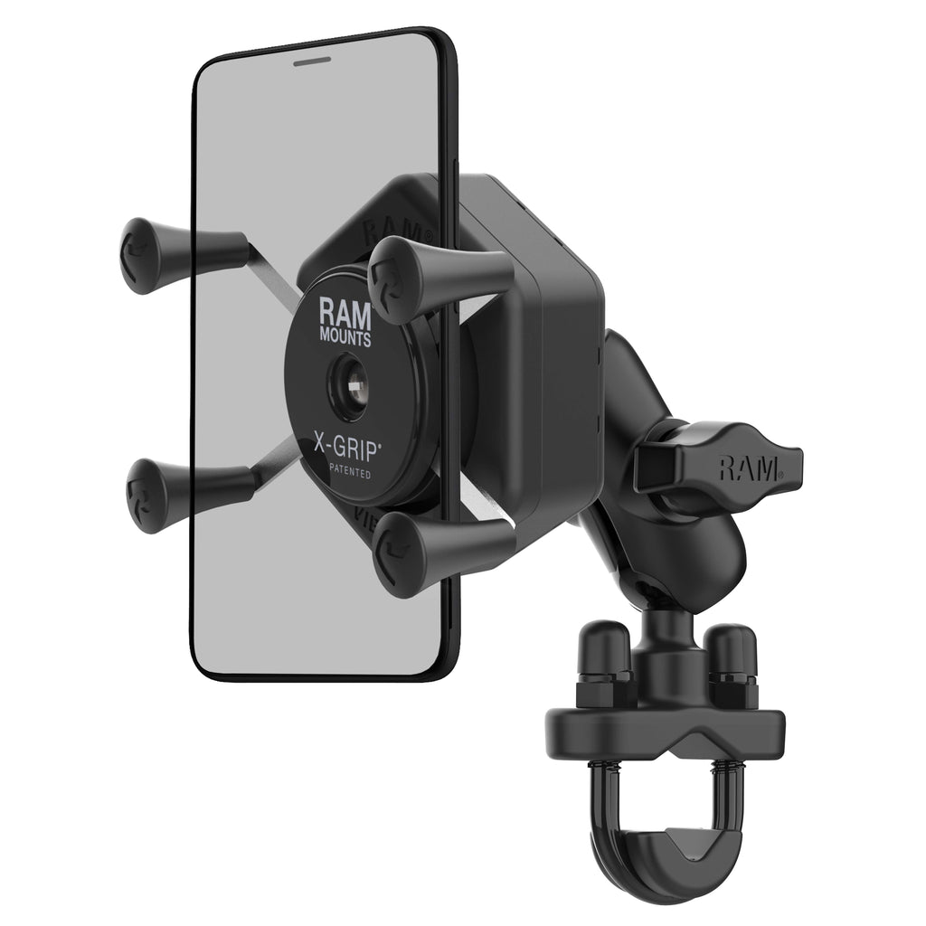 RAM-B-149Z-A-UN7-462:RAM-B-149Z-A-UN7-462_1:RAM® X-Grip® Phone Mount with Vibe-Safe™ & U-Bolt Base - Short