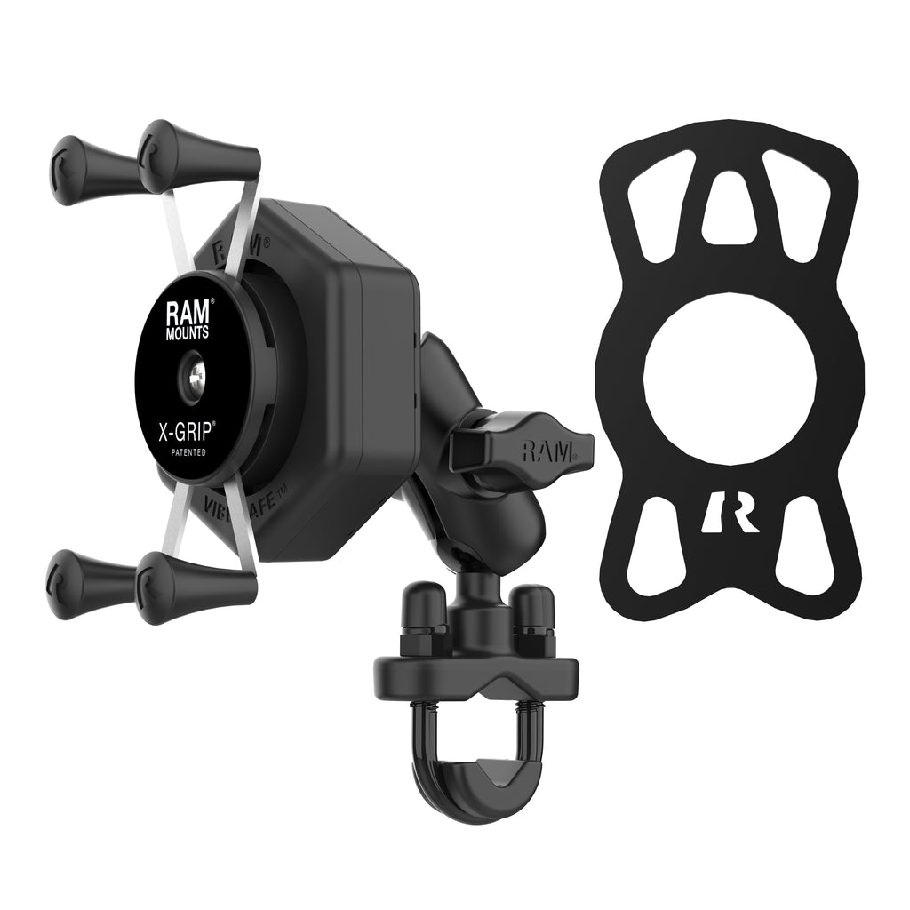 RAM-B-149Z-A-UN7-462:RAM-B-149Z-A-UN7-462_1:RAM® X-Grip® Phone Mount with Vibe-Safe™ & U-Bolt Base - Short