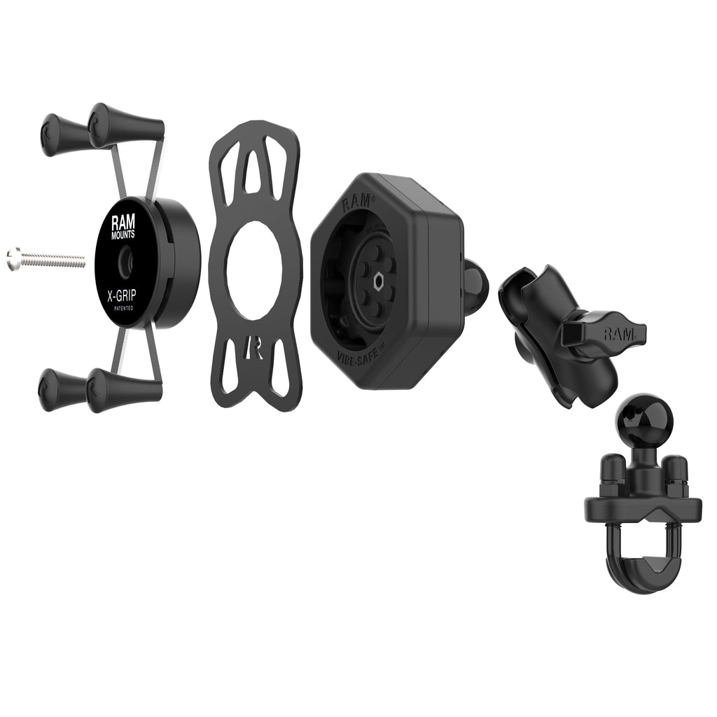 RAM-B-149Z-A-UN7-462:RAM-B-149Z-A-UN7-462_1:RAM® X-Grip® Phone Mount with Vibe-Safe™ & U-Bolt Base - Short