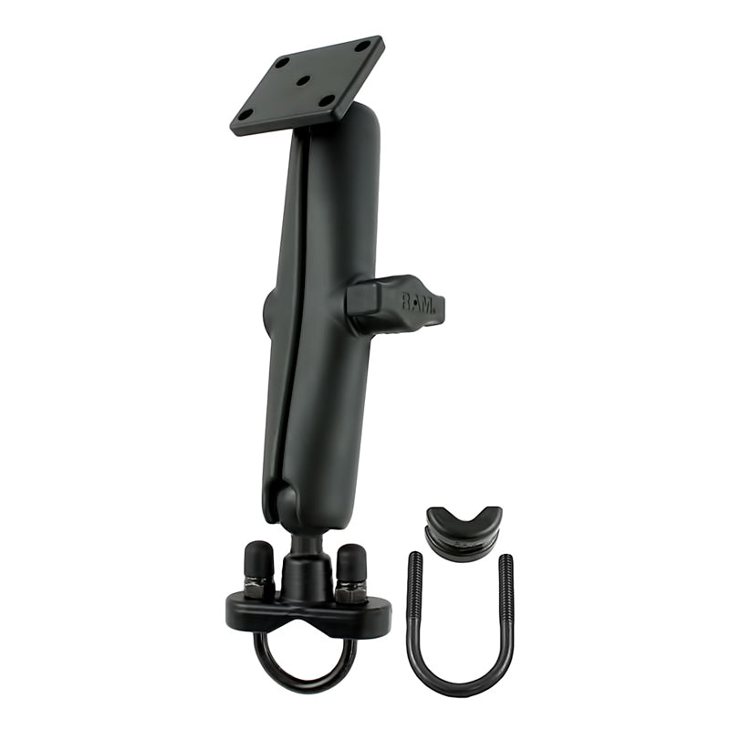 RAM-B-149Z-C-347U:RAM-B-149Z-C-347U_1:RAM® Handlebar U-Bolt Double Ball Mount with Rectangle AMPS Plate