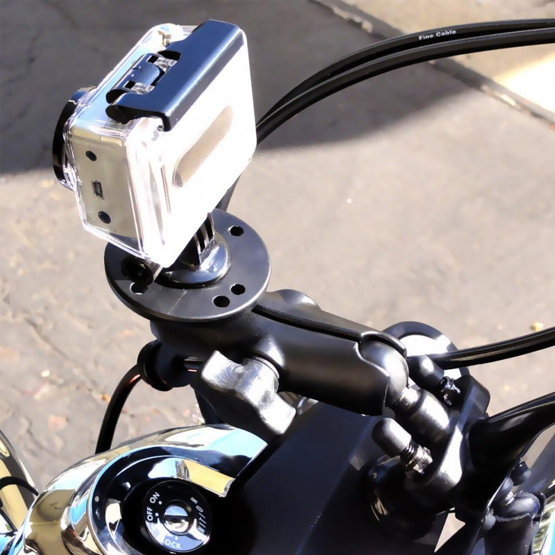 RAM-B-149Z-C1U:RAM-B-149Z-C1U_1:RAM® Handlebar U-Bolt Double Ball Mount 1/4"-20 Threaded Stud - Medium