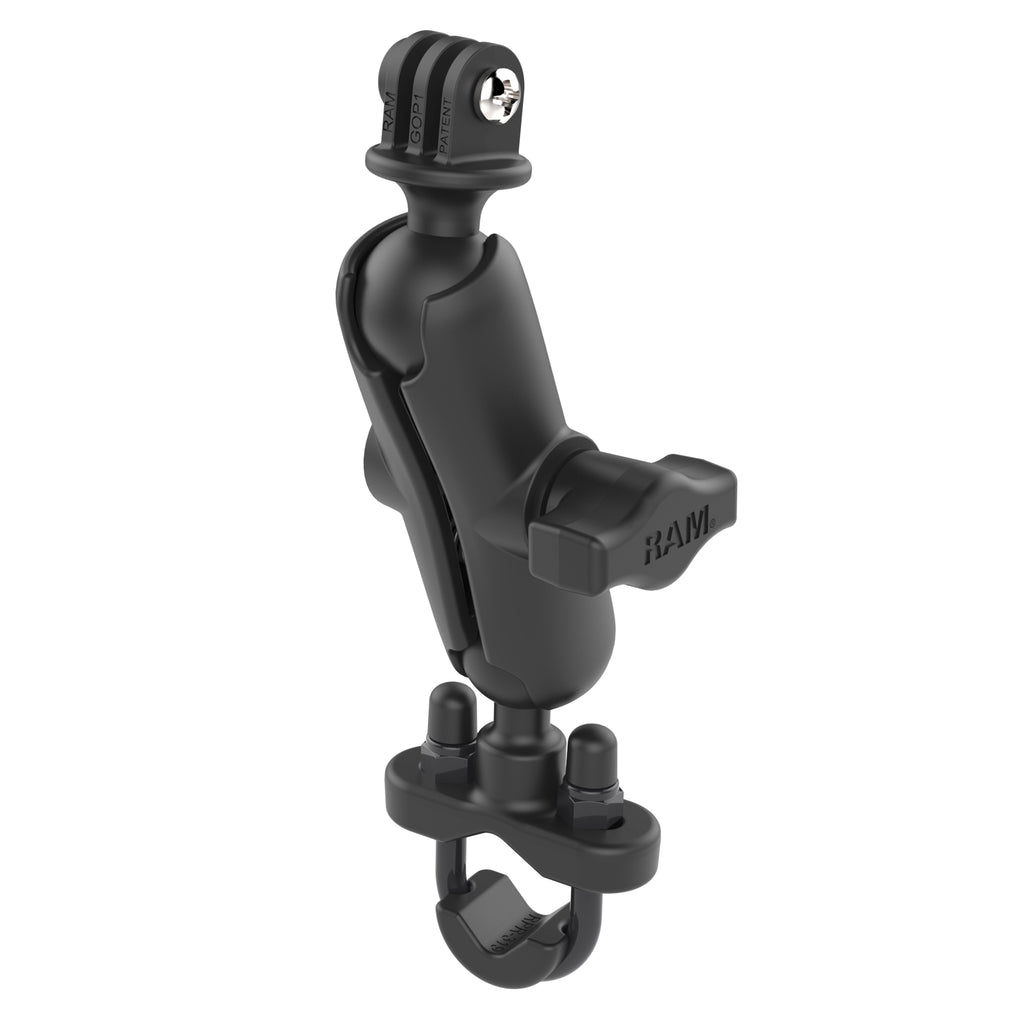 RAM-B-149Z-GOP1U:RAM-B-149Z-GOP1U_1:RAM® U-Bolt Double Ball Mount with Action Camera Adapter - Medium