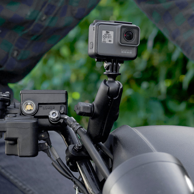 RAM-B-149Z-GOP1U:RAM-B-149Z-GOP1U_1:RAM® U-Bolt Double Ball Mount with Action Camera Adapter - Medium