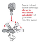 RAM-B-149Z-GOP1U:RAM-B-149Z-GOP1U_1:RAM® U-Bolt Double Ball Mount with Action Camera Adapter - Medium
