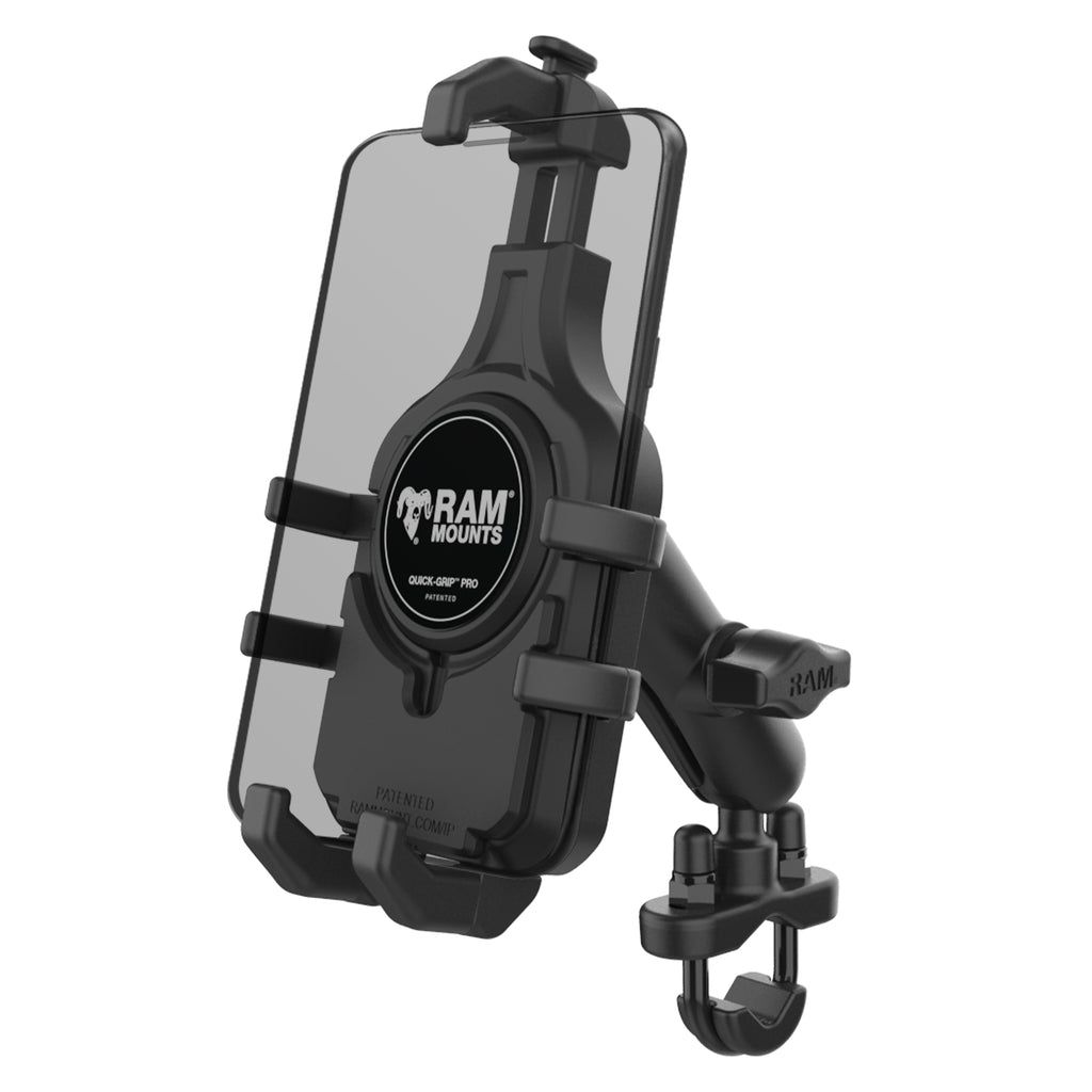 RAM-B-149Z-PD5U:RAM-B-149Z-PD5U_1:RAM® Quick-Grip™ Pro Phone Mount with Handlebar U-Bolt Base - Medium