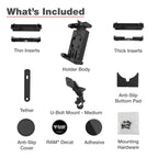 RAM-B-149Z-PD7U:RAM-B-149Z-PD7U_1:RAM® Quick-Grip™ Pro XL Phone Mount with Handlebar U-Bolt Base - Medium