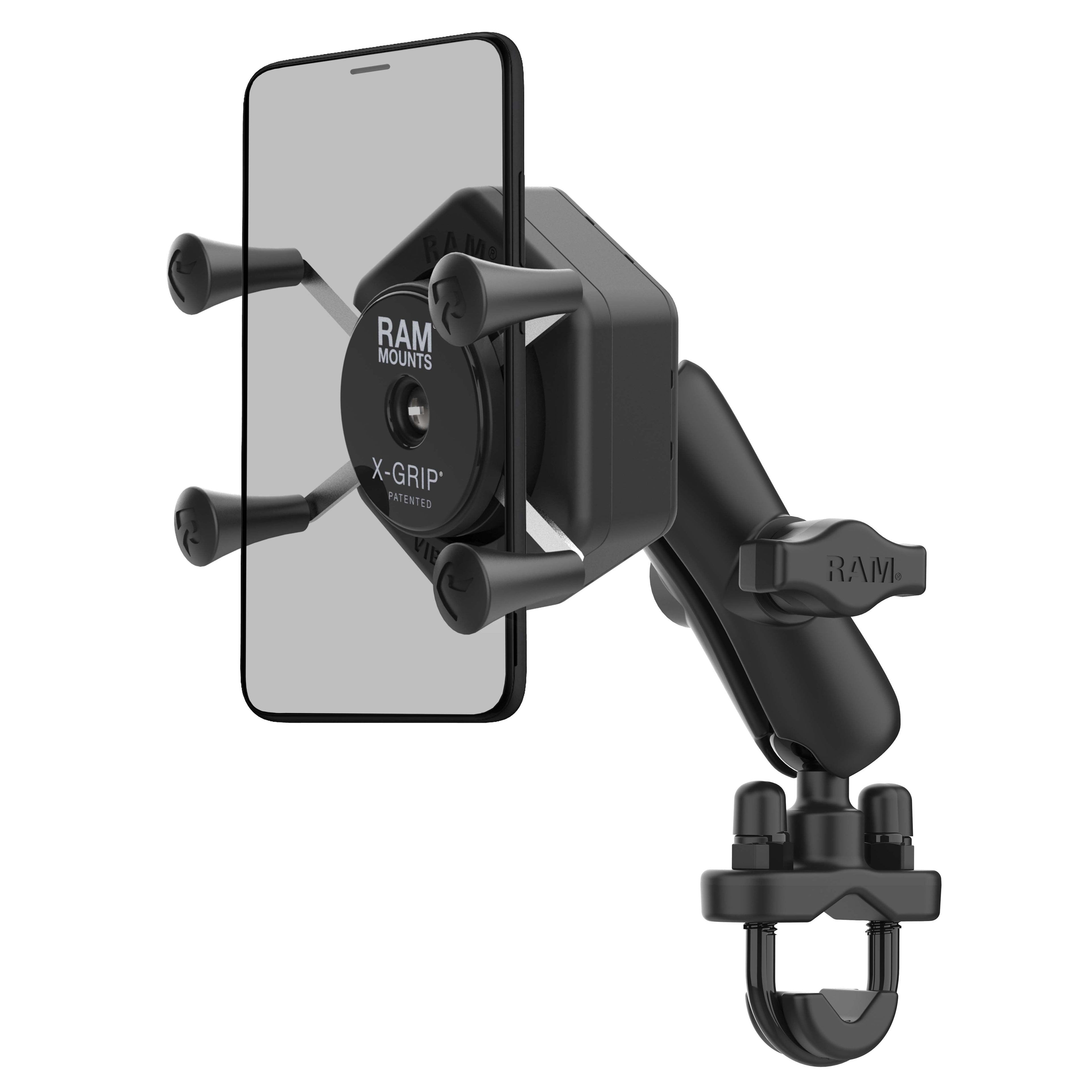 RAM-B-149Z-UN7-462:RAM-B-149Z-UN7-462_1:RAM® X-Grip® Phone Mount with Vibe-Safe™ & U-Bolt Base - Medium